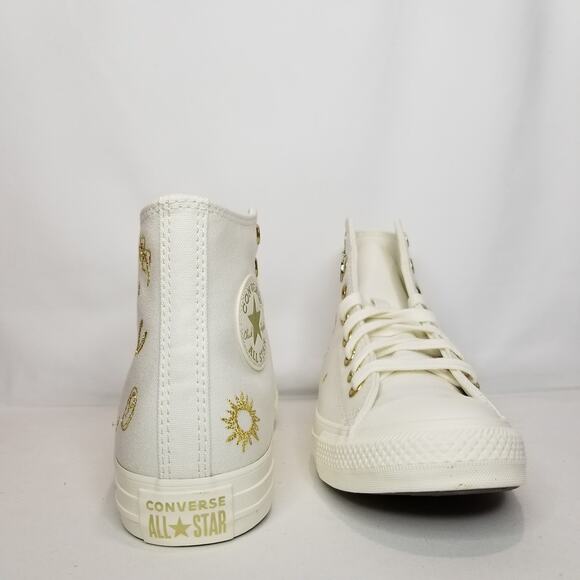 Converse Women's CTAS Charms  Lift Hi Tops Size 9.5 White/Gold A13408C NWT - Picture 7 of 9